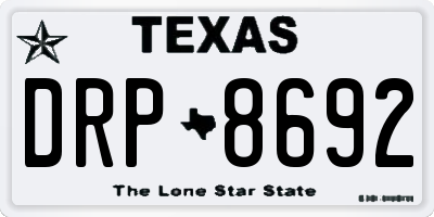 TX license plate DRP8692