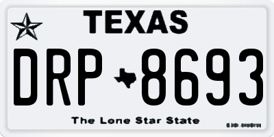 TX license plate DRP8693