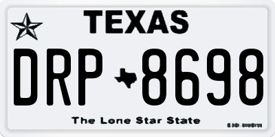 TX license plate DRP8698
