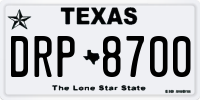 TX license plate DRP8700