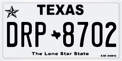 TX license plate DRP8702