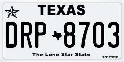 TX license plate DRP8703