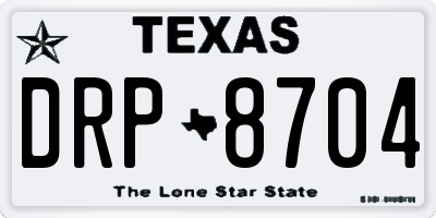 TX license plate DRP8704
