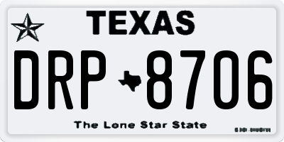 TX license plate DRP8706