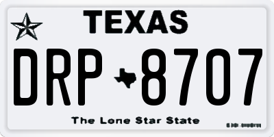 TX license plate DRP8707