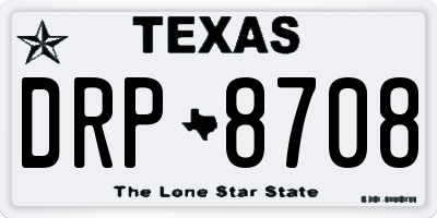 TX license plate DRP8708