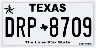 TX license plate DRP8709