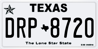 TX license plate DRP8720