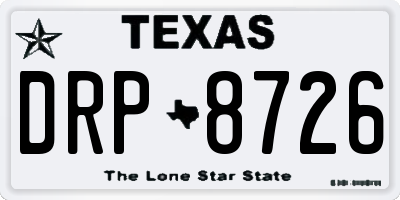 TX license plate DRP8726