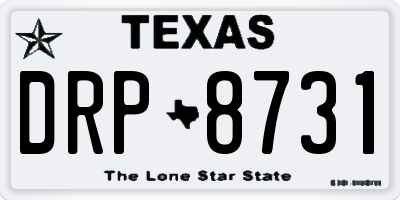 TX license plate DRP8731