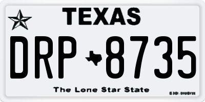 TX license plate DRP8735