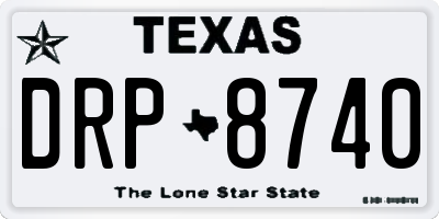 TX license plate DRP8740