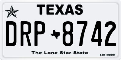 TX license plate DRP8742