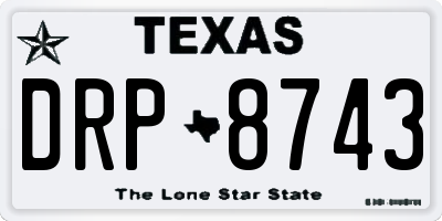 TX license plate DRP8743