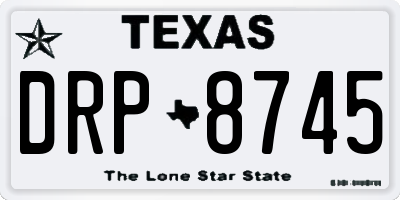 TX license plate DRP8745