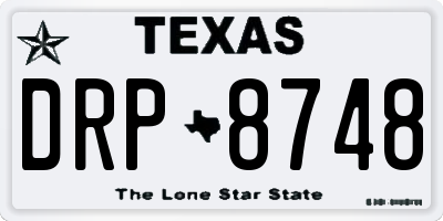 TX license plate DRP8748