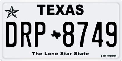 TX license plate DRP8749