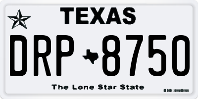 TX license plate DRP8750