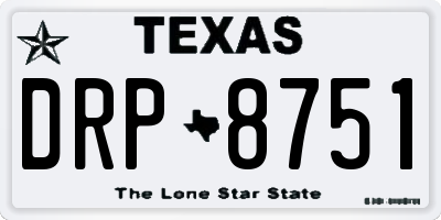 TX license plate DRP8751