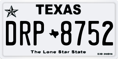 TX license plate DRP8752