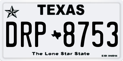 TX license plate DRP8753