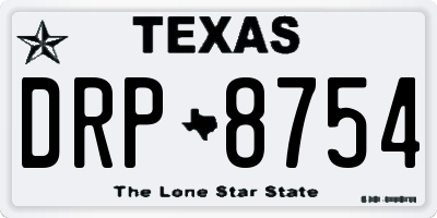 TX license plate DRP8754