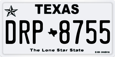 TX license plate DRP8755