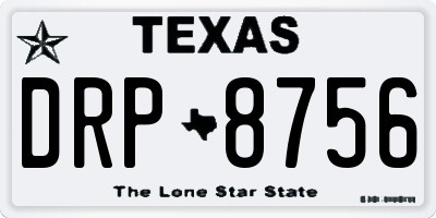 TX license plate DRP8756