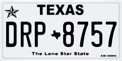 TX license plate DRP8757