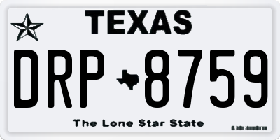 TX license plate DRP8759
