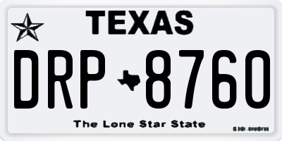 TX license plate DRP8760