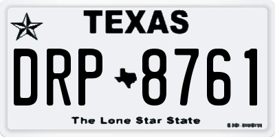 TX license plate DRP8761