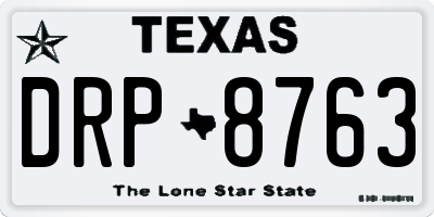 TX license plate DRP8763