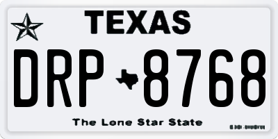 TX license plate DRP8768