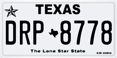 TX license plate DRP8778