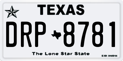 TX license plate DRP8781