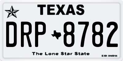 TX license plate DRP8782