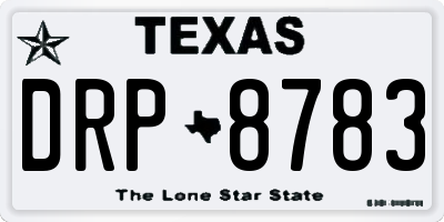 TX license plate DRP8783