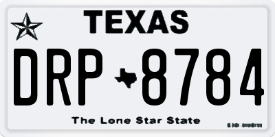 TX license plate DRP8784