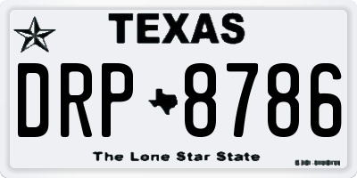 TX license plate DRP8786