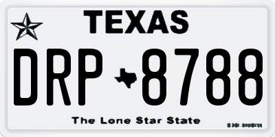 TX license plate DRP8788