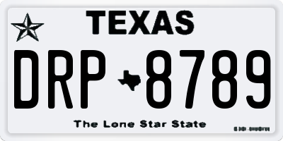 TX license plate DRP8789