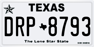 TX license plate DRP8793