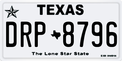 TX license plate DRP8796