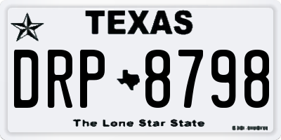 TX license plate DRP8798