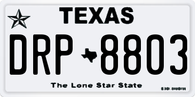 TX license plate DRP8803