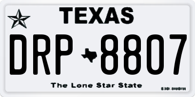 TX license plate DRP8807