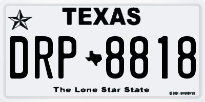 TX license plate DRP8818