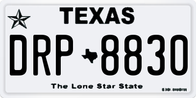 TX license plate DRP8830