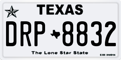 TX license plate DRP8832